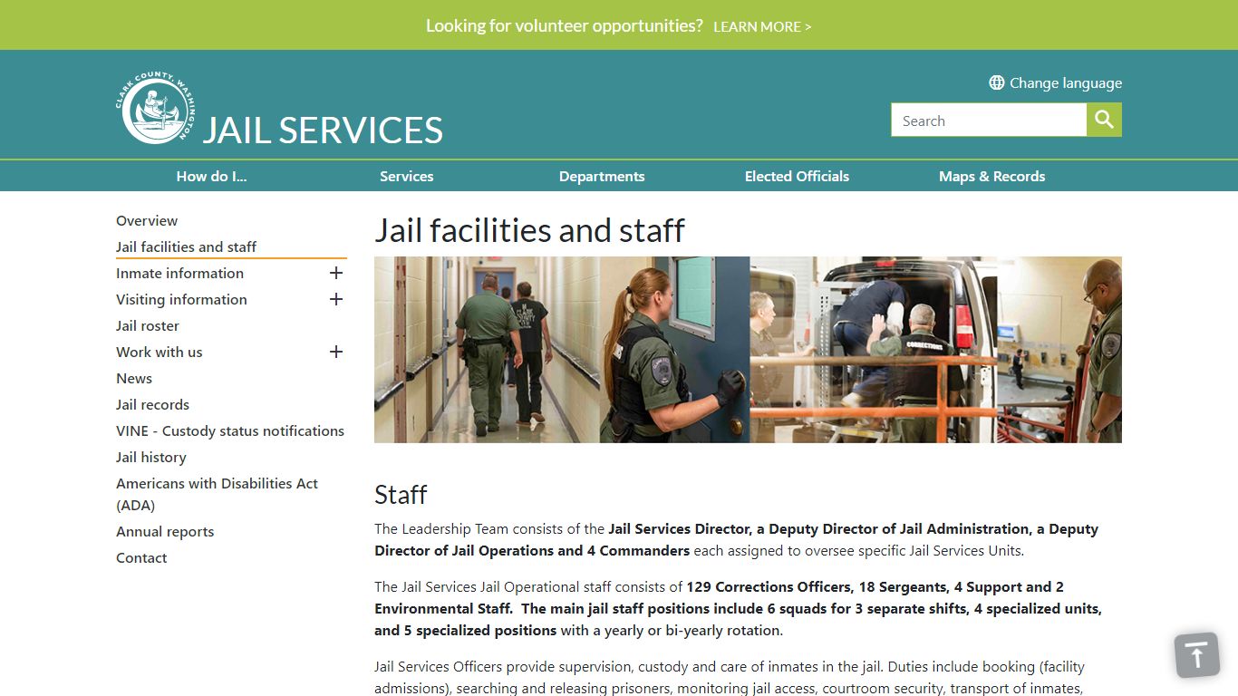 Jail facilities and staff | Clark County