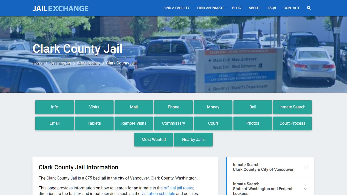Clark County Jail, WA Inmate Search, Information